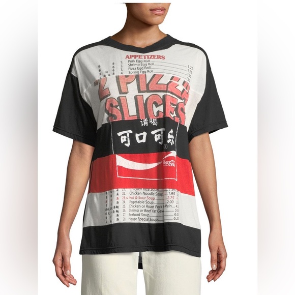 Marc Jacobs Mixed Cola-Pizza Short-Sleeve Cotton T-Shirt, NWT - Picture 1 of 11